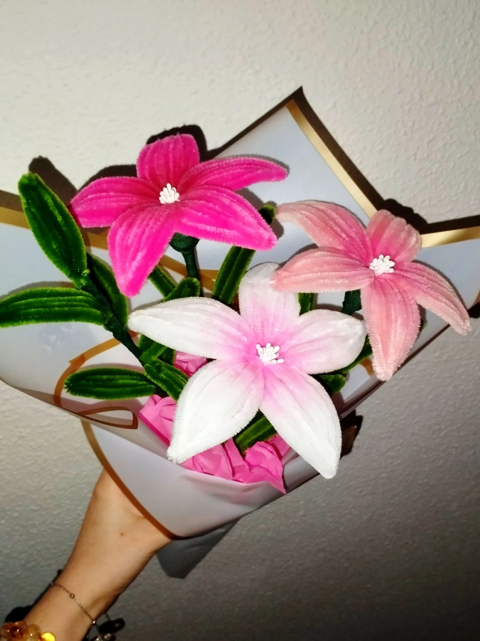 Ramo de flores feito com limpa-tubos - Ramo de flores artificiais para decorar ou presentear – photo 2